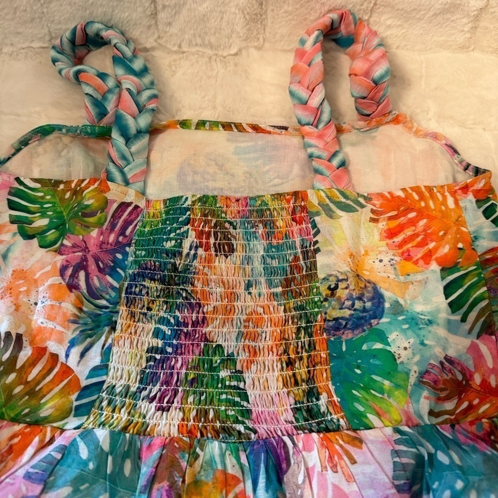 Destination 365 Long Maxi Dress. Size XS. Braided Straps. Floral. New - Picture 13 of 16